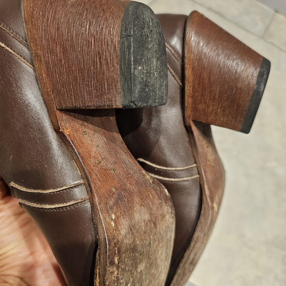 Western Brown Cowboy Tall Boots J.B Dillon Pointed Toe - Picture 8 of 13